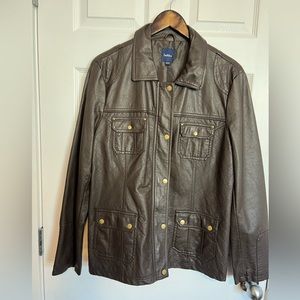 Brown reitmans “leather” coat XXL
